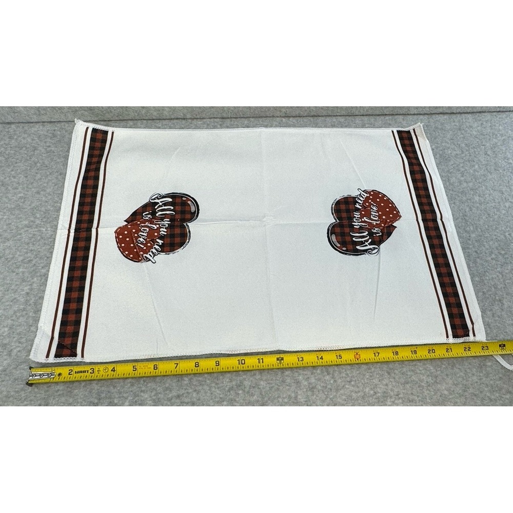 Valentines Day Kitchen Towels Decorative Set Of 4 Different Scenes Gnomes Love - Picture 2 of 5